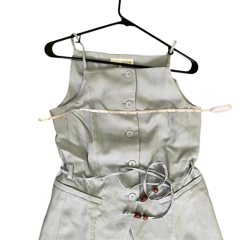 Zara Light Blue Beaded Belt Vest & High-Waisted Straight Leg Pants Co-Ord Set XS - Picture 14 of 16